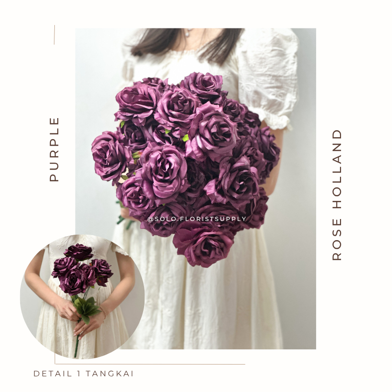 ROSE HOLLAND X7 MAWAR X7 BUNGA PALSU MAWAR HOLLAND PREMIUM ARTIFICIAL FLOWER BUNGA HIAS BUKET BUNGA