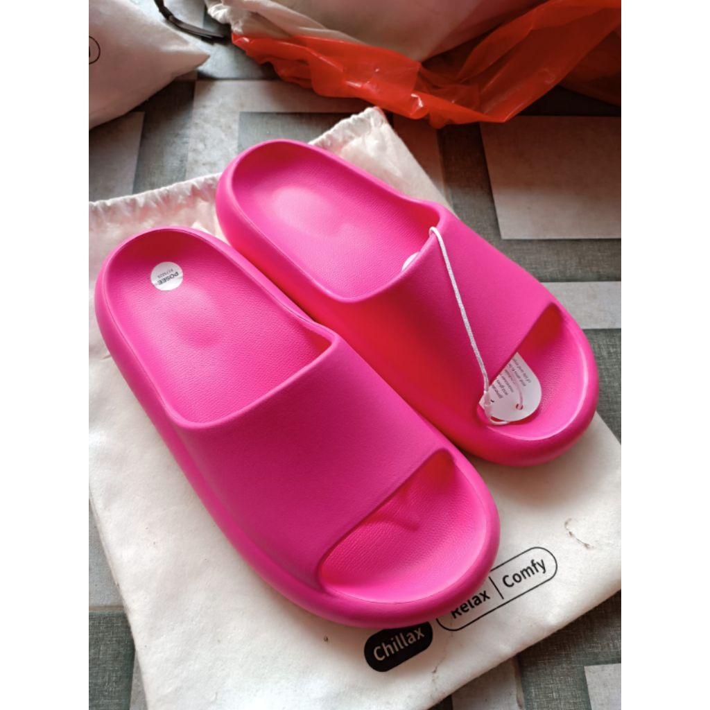 Sandal POSEE Ukuran 42 43 Pink Fanta Sendal Empuk Anti Slip