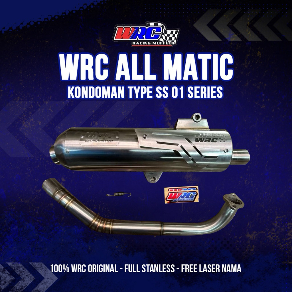 WRC KNALPOT KONDOMAN TYPE SS 01 SERIES FULL STANLESS ALL MATIC FREE REQUEST 100% WRC ORIGINAL / FREE