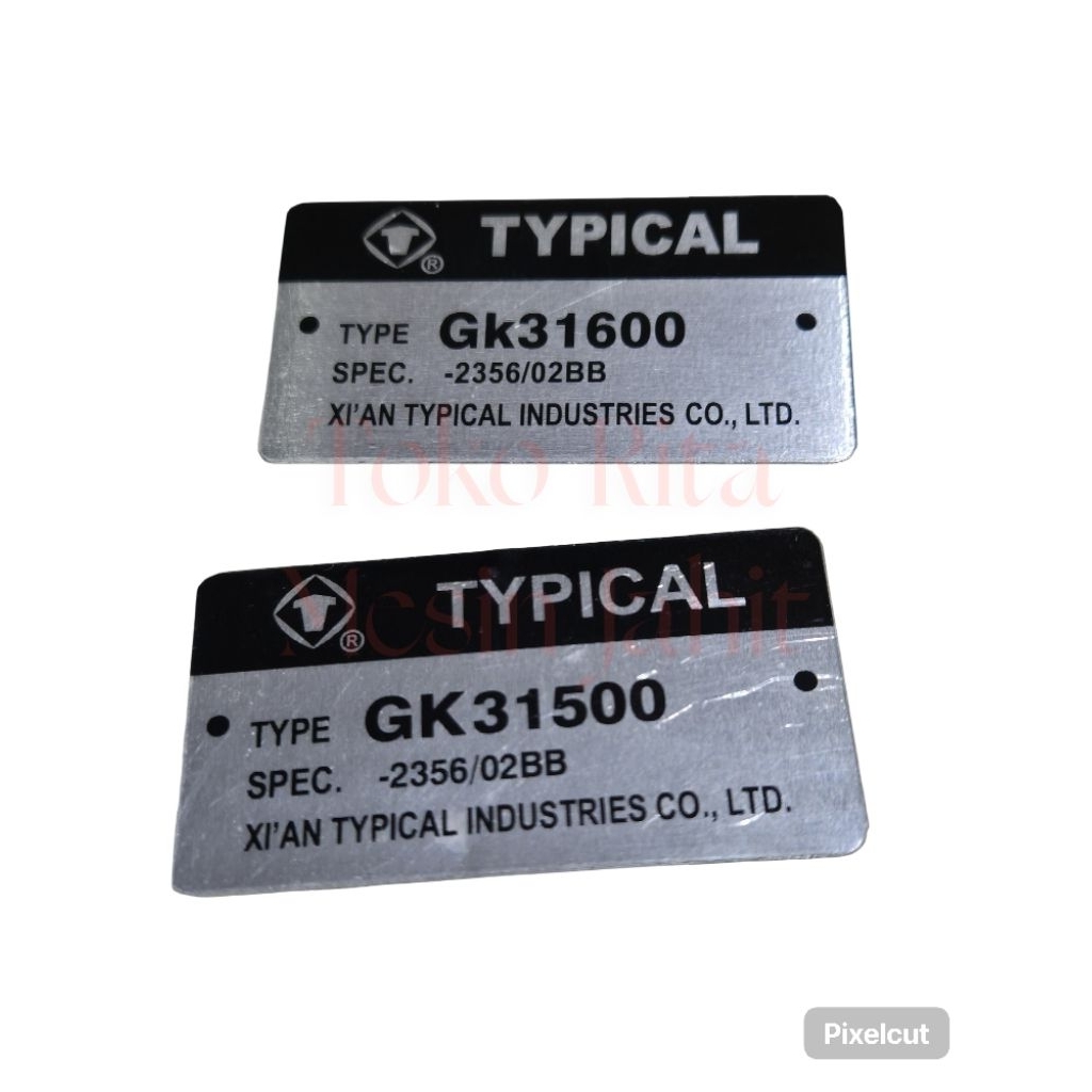 stiker seng merk typical overdeck type GK31500 dan GK31600