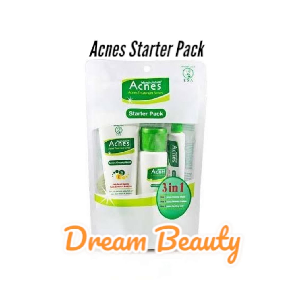 ❤️DreamBeauty❤️ Acnes Starter Pack 3 in 1 (creamy wash 20gr + powder lotion 20gr + Sealing gel 5gr)