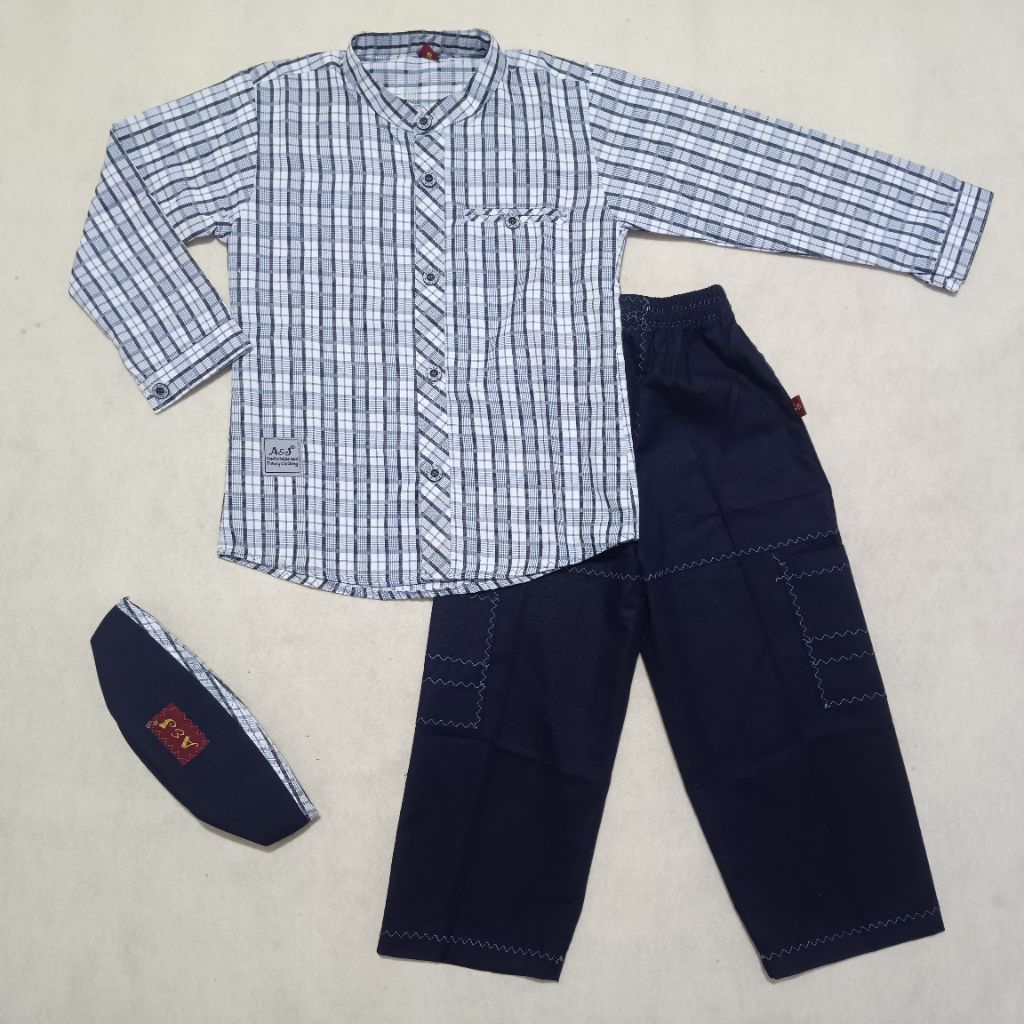 BAJU KOKO ANAK MOTIP KOTAK TERBARU A&J