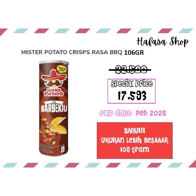 

Mister Potato Crispy BBQ Keripik Kentang 106gr