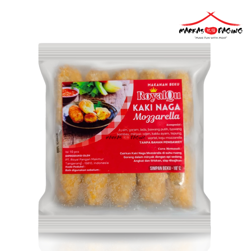 

ROYALQU Kaki Naga MOZZARELLA KEJU isi 10pcs | Ayam Renyah Crispy Bekal Bento Frozen Food - Markasdaging
