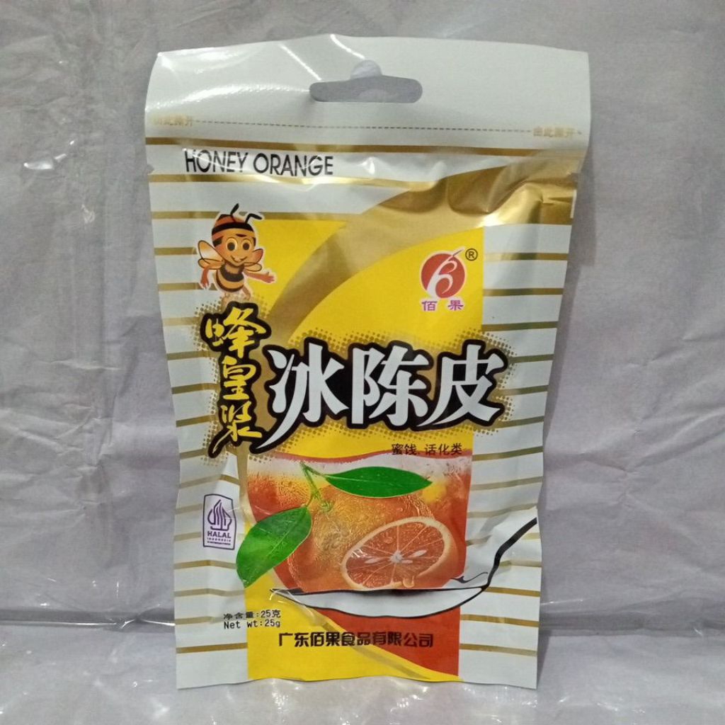 

Bai Guo Honey Orange Manisan Kulit Jeruk Rasa Madu 25g