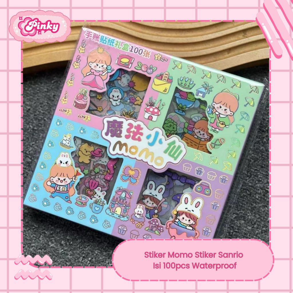 

Stiker Anak Aesthetic Momo Stiker Sanrio Isi 100pcs Waterproof