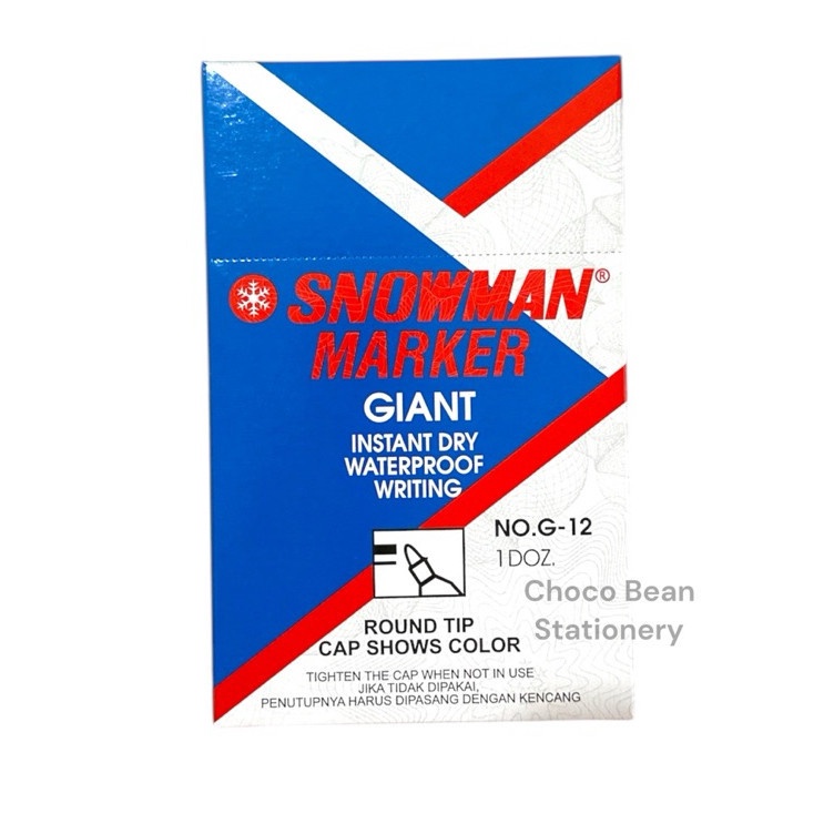 

KODE F26C 1 Box Spidol Permanent Snowman G12 Spidol Permanen Snowman G12