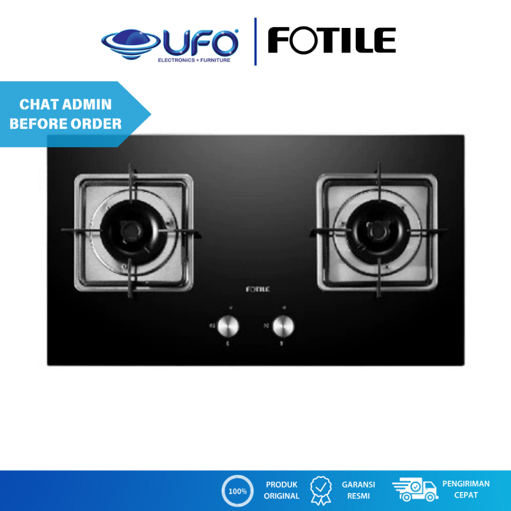 FOTILE KOMPOR GAS TANAM BUILT IN 2 TUNGKU GHG73203