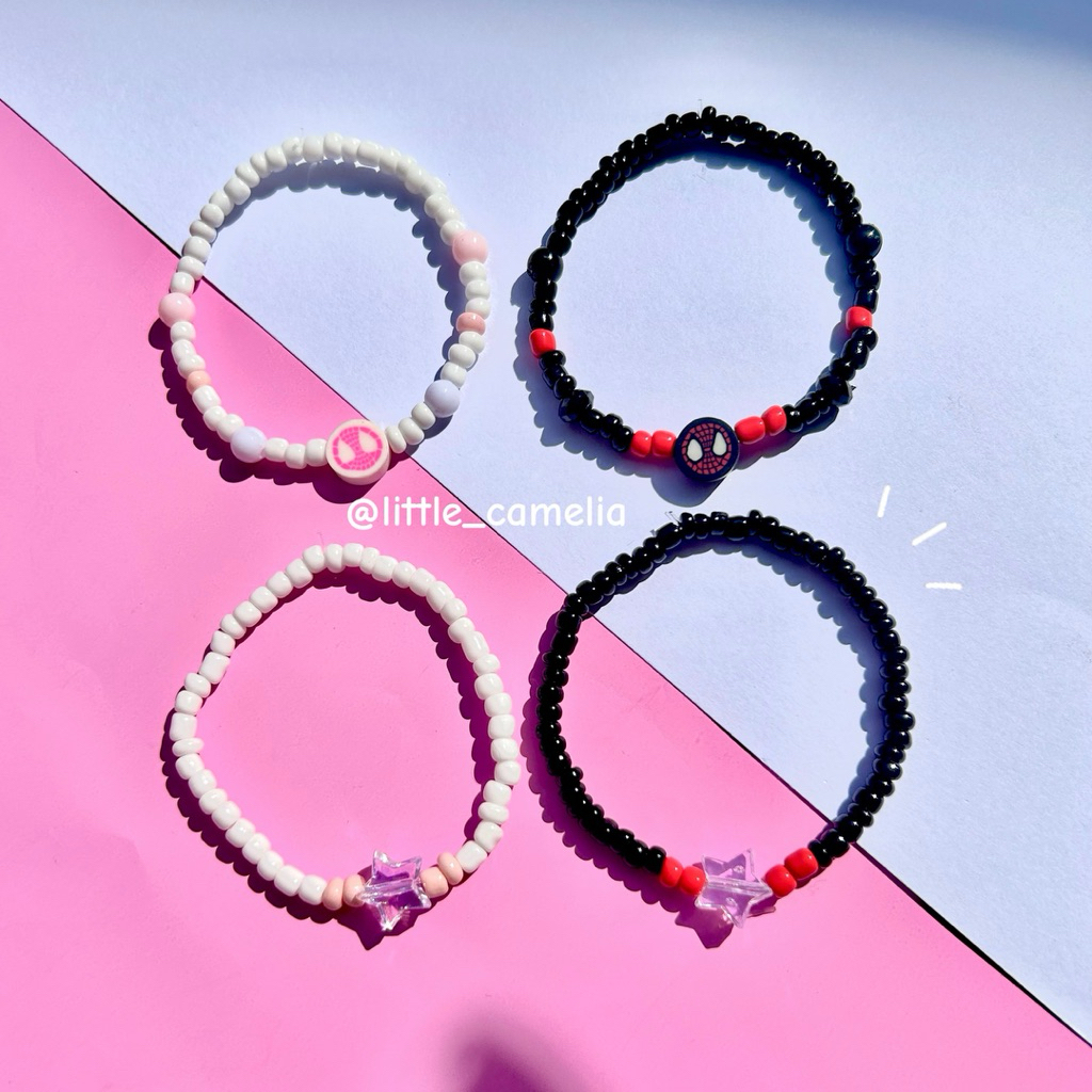 Gelang spiderman couple mote simple aesthetic
