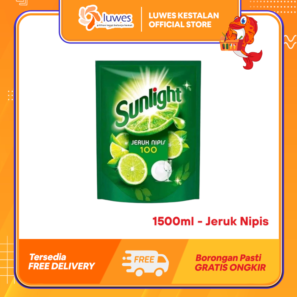 Sunlight Refill Sabun Cuci Piring 1500ml Jeruk Nipis | Sabun Cuci Piring Sunlight | Sabun Sunlight M