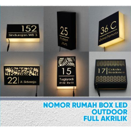 Nomor Rumah Box LED Outdoor Full Akrilik / nomor rumah led keren
