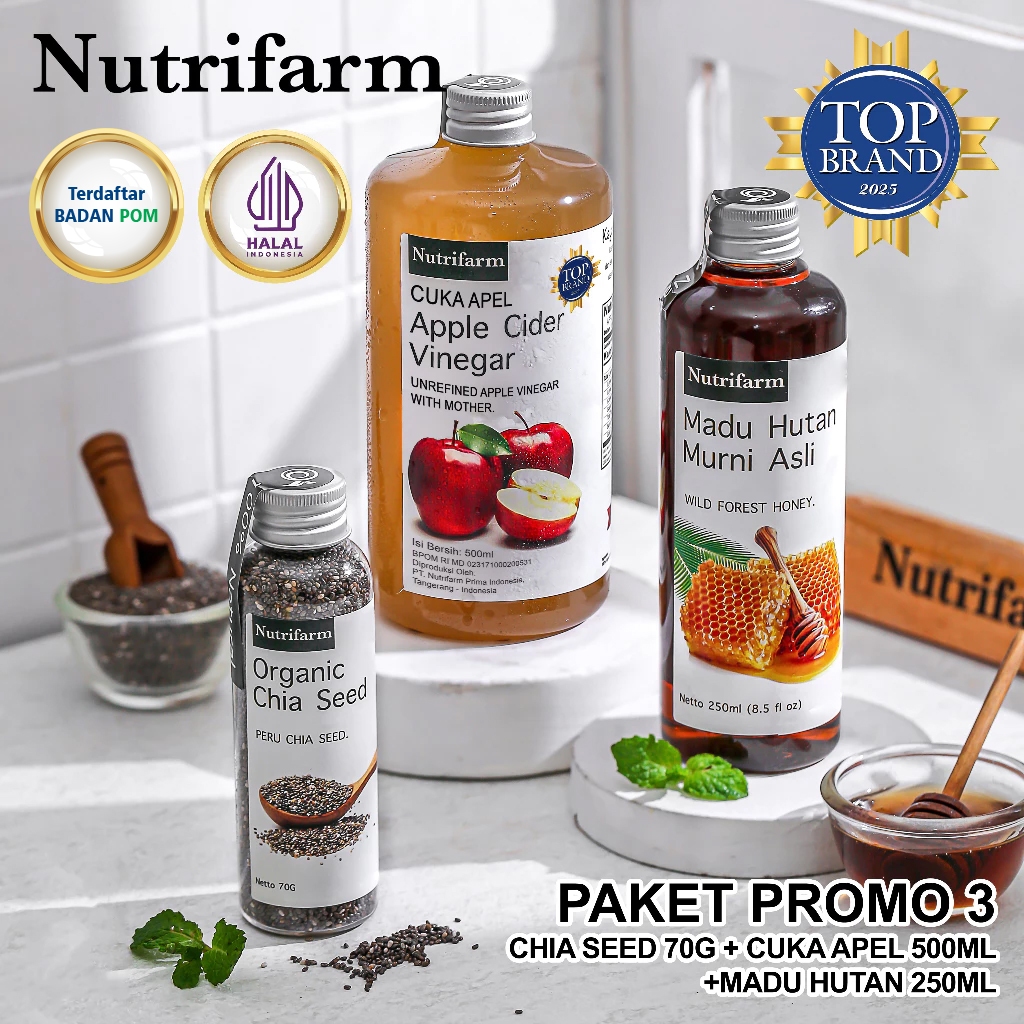 

Paket Promo 3 3 In 1 Cuka Apel 500 ml / Madu Hutan 250 ml / Chia Seed 70g