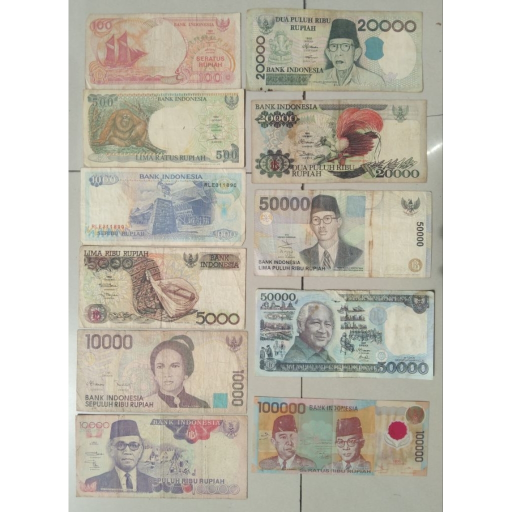 PAKET HEMAT SET TAHUN 90AN UANG KUNO INDONESIA