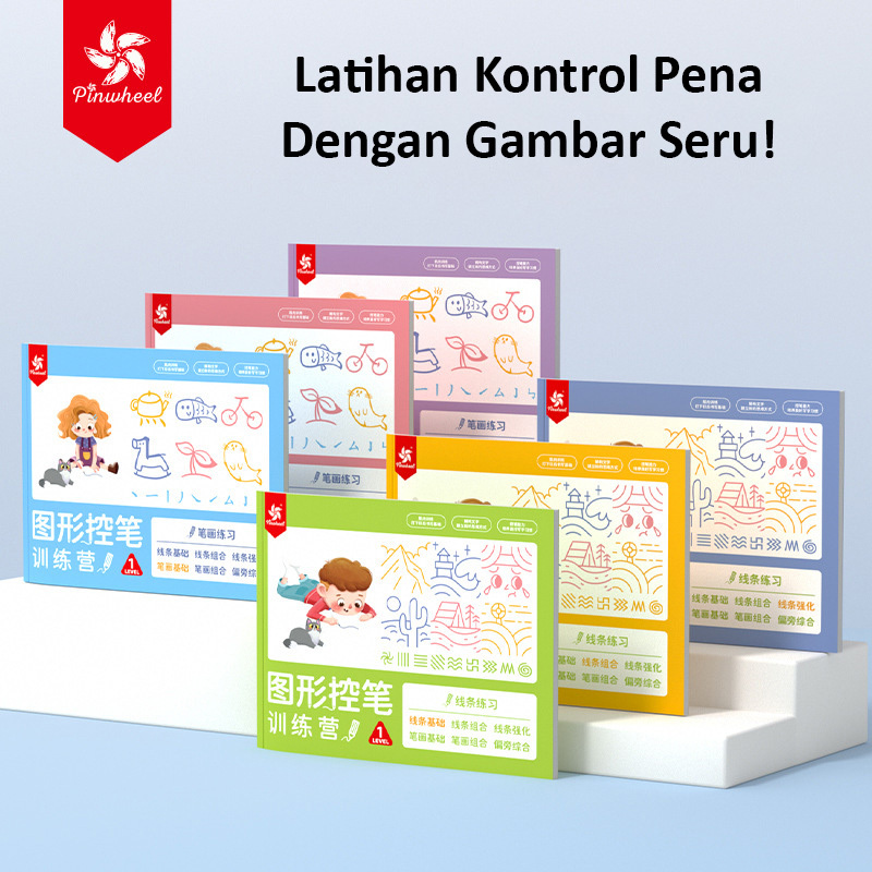 

Pinwheel buku latihan kontrol pena anak gambar seru & edukatif untuk motorik halus