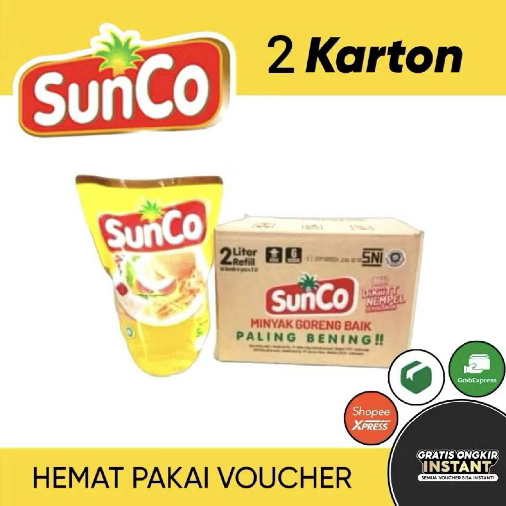 

minyak goreng sunco 2L*6pcs kartonan