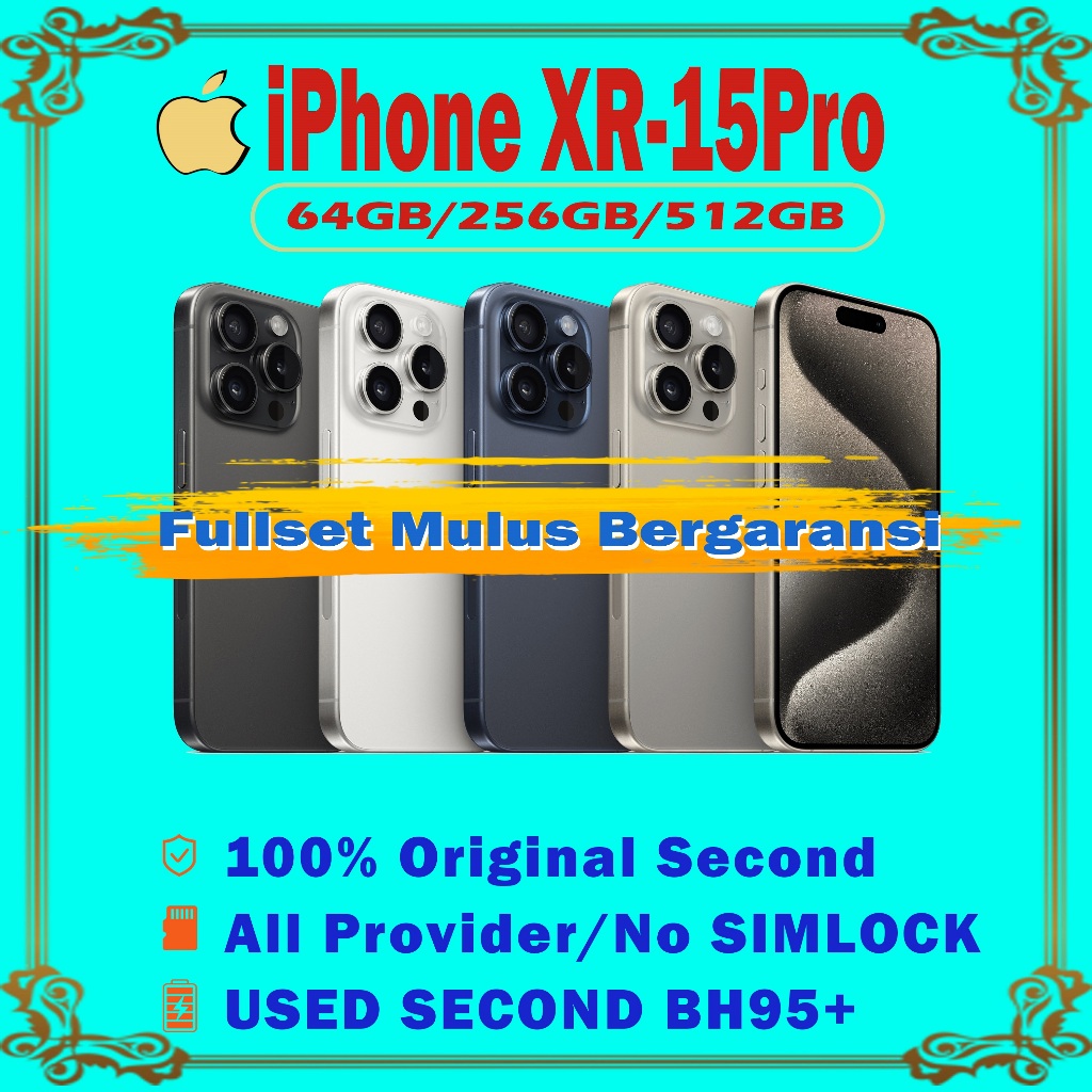 HP IP 15 Pro Max 64GB/256GB/512GB Fullset Second Like New 100% Original Ex Internasional (XS MAX Gan