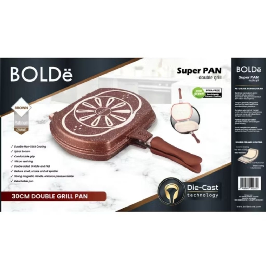 BOLDe Super Pan Double Grill 30CM Gold