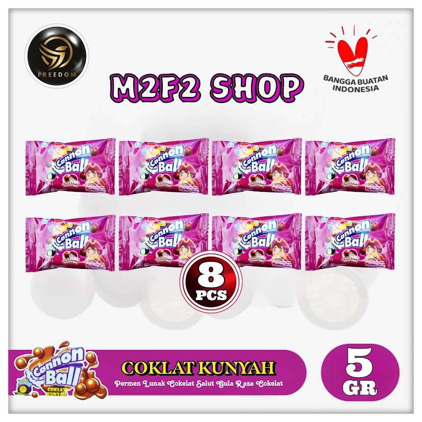 

Permen Lunak Cannon Ball Rasa Cokelat Sachet - 5 gr (Kemasan 8 Pcs)