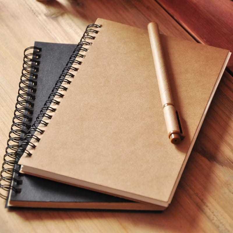 

Buku Jurnal A6 Serbaguna I Notebook Diary Journal Book Cover Kraft Paper Hitam Coklat A6 100 Halaman Ring Spiral I Buku Jurnal A6 Hitam Coklat