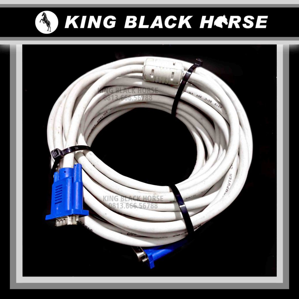 Kabel VGA 8meter Bekas Warna Putih - Kabel VGA Extended - Kabel VGA Perpanjangan - Kabel VGA Tambaha