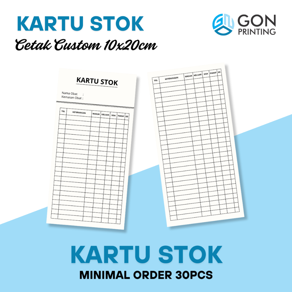 

Cetak Kartu Stock / Persediaan Barang, Kartu Iuran, Kartu Absen - Kartu Stok Obat