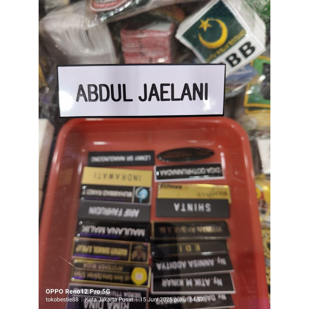 

papan nama /nametag veteran/namadada/putih