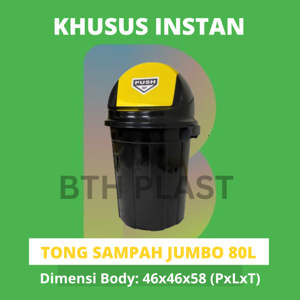 TONG SAMPAH JUMBO 80L - Tempat Sampah Besar Luar Rumah / Kotak Sampah / Bak Sampah