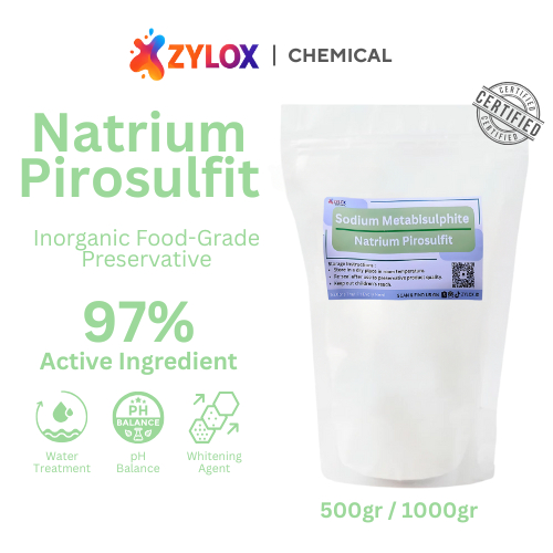 

SODIUM METABISULFIT - SMB Food Grade - Pemutih Sabut Kelapa - Bahan Pengawet 500 gr / 1000 gr By Zylox