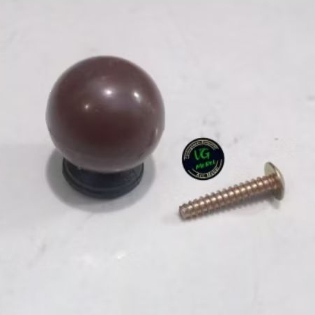 Handle Knop Plastik Bulat COKLAT / Tarikan Pegangan Laci Lemari...Perbiji