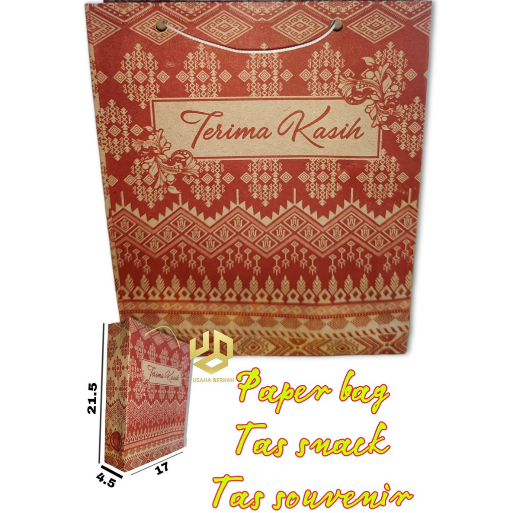 

(isi 50pcs) TAS SNACK PAPER BAG MOTIF BATIK Uk Tanggung 17x5x21