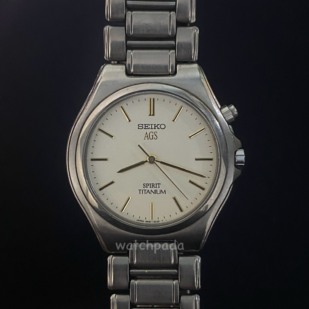 Seiko AGS Spirit Titanium Kinetic 4M21 0B50 Textured Dial