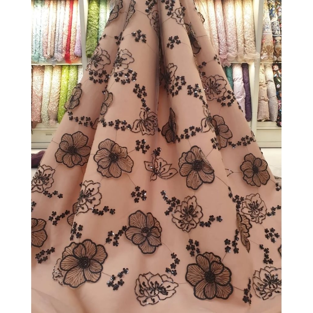 kain tulle 3d flowers