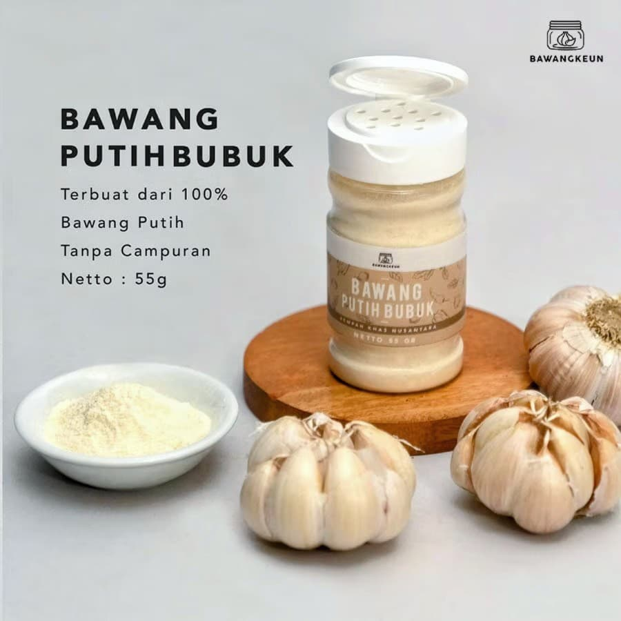 

Bawang Putih Bubuk 55gr BAWANGKEUN BUMBU Garlic Powder Bubuk Bawang Putih
