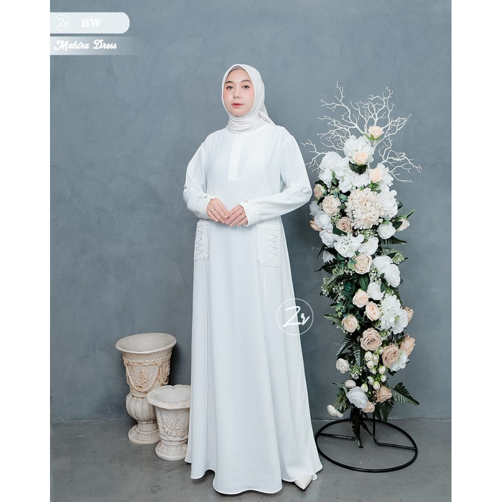 MAHIRA dress gamis abaya syar’i dress kekinian viral M L XL XXL dress viral gamis muslim polos gamis