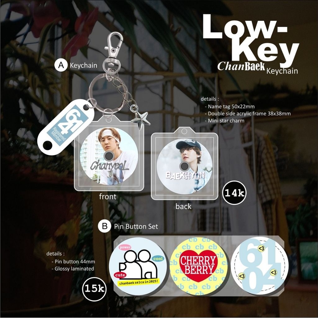 Chanbaek Keychain Pin Button Set