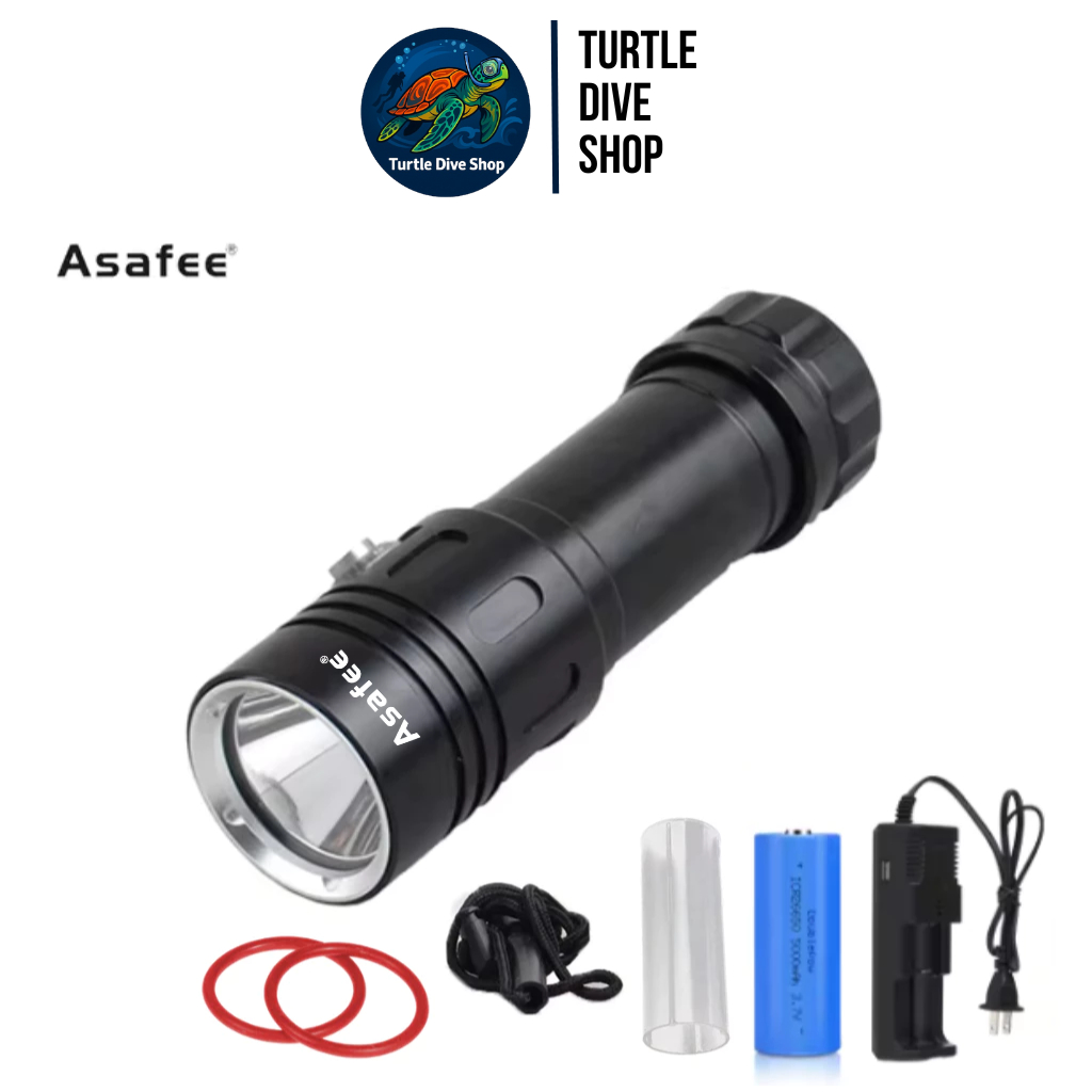 Senter Diving Asafee AF05D Anti Air Include Charger dan Baterai senter selam senter selam anti air o