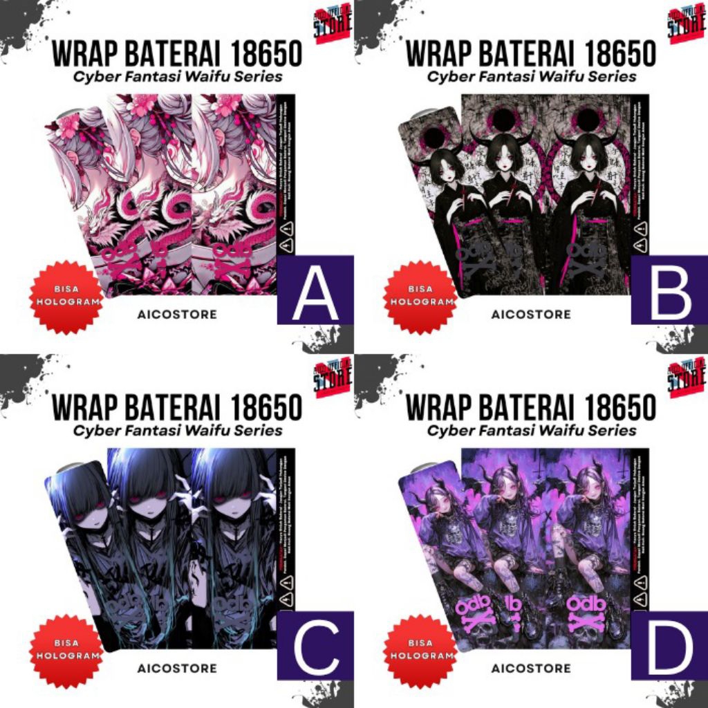

Stiker Wraps Baterai 18650 Odebe x Cyber Fantasi Full Desain Termurah Untuk Melindungi Baterai Dan Mempercantik Baterai