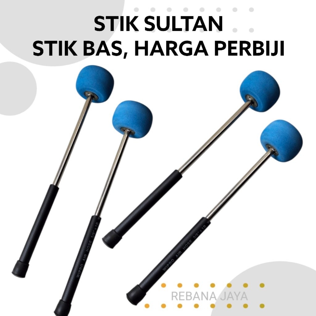 Stik Rebana Hadroh / Stik Sultan / Stik Bas Jidor Full Spon Biru