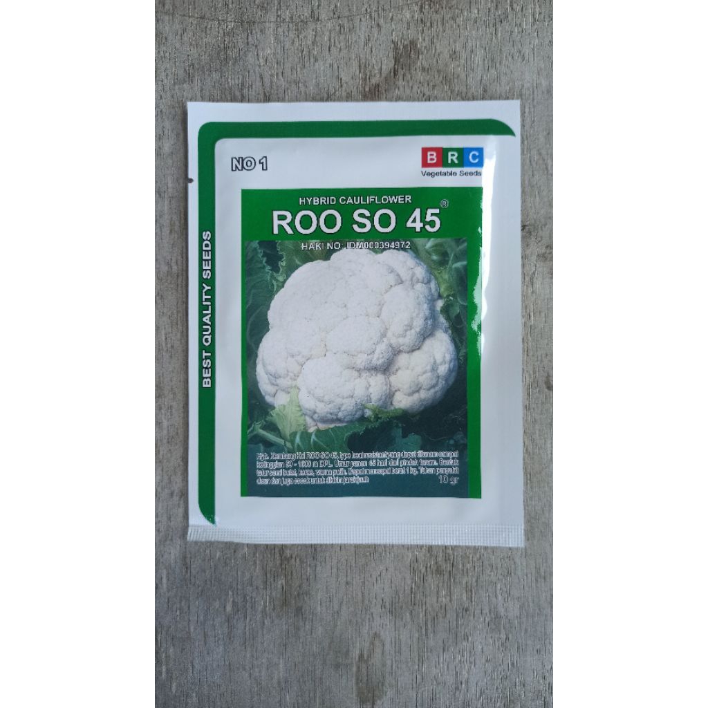 BENIH KEMBANG KOL HIBRIDA ROO SO BIBIT BROKOLI PUTIH ORIGINAL KEMASAN PABRIK 10 GRAM