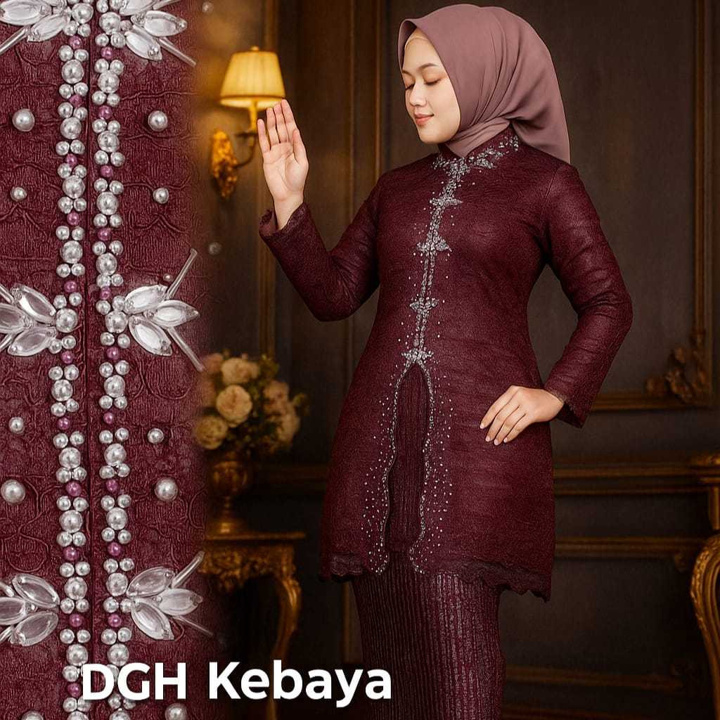 Set Kebaya Brokat Payet| Kebaya Tunik Zig Zag| Kebaya Modern| Kebaya Set Songket| Kebaya Ibu Besan| 