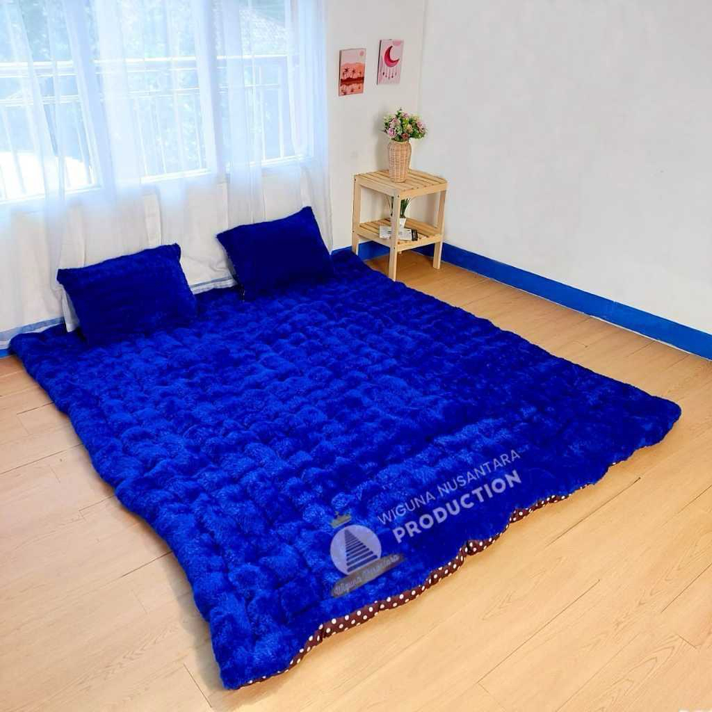 Kasur Lantai/Karpet Bulu Rafsur/ Bonus 2 Bantal