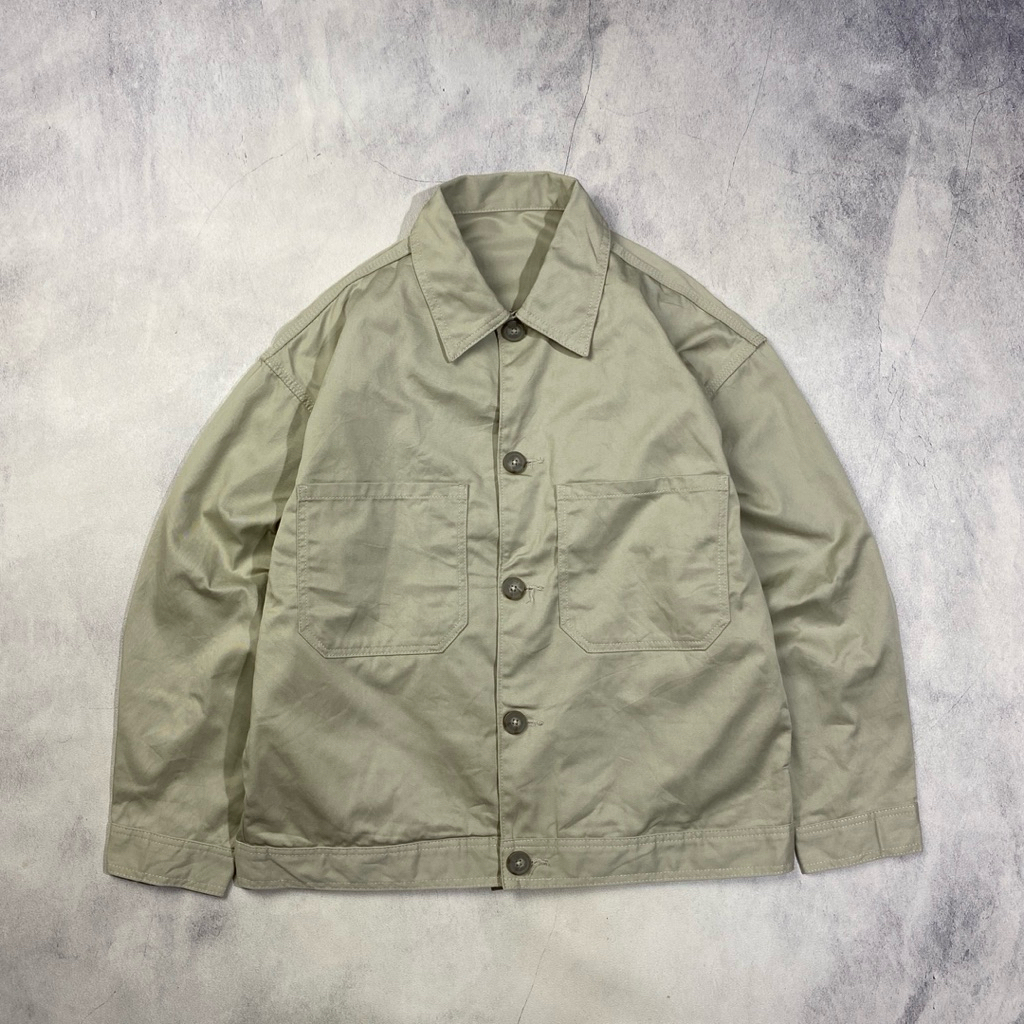 GU by Uniqlo Canvas Chef Work Jacket Casual Harrington Jacket