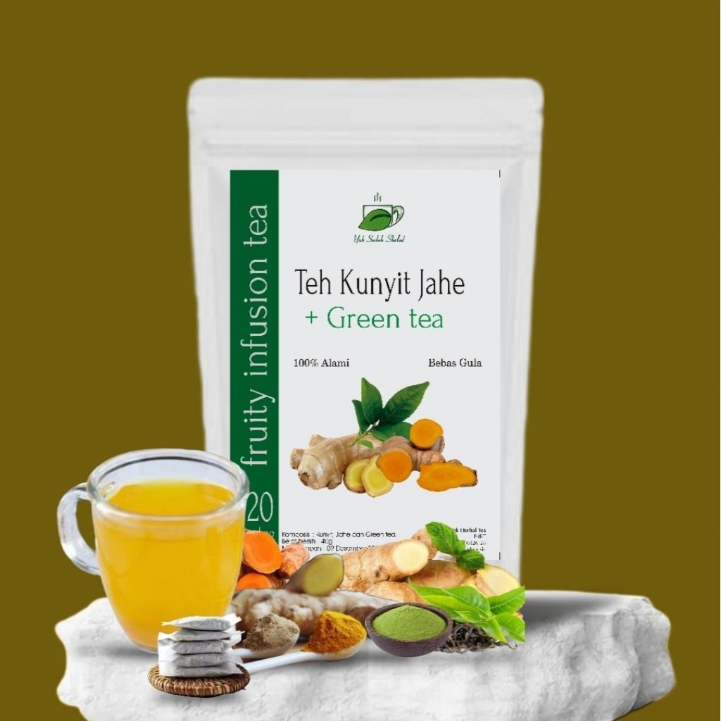 

TURMERIC, GINGER with GREEN TEA / KUNYIT, JAHE + GREEN TEA
