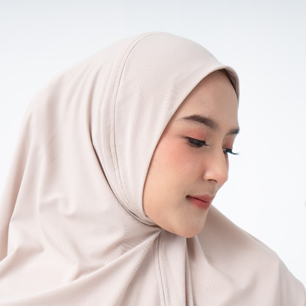 Malay JUMA Hijab Instan Polos Dan Dagu Bahan Jersey Premium Kerudung Instan Muslimah Ukuran Standar