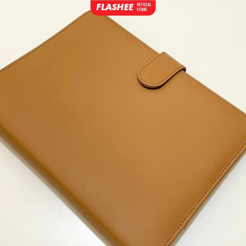 

Flashee Binder Polos Premium B5 26 Ring Agenda Kulit Premium Coklat Muda