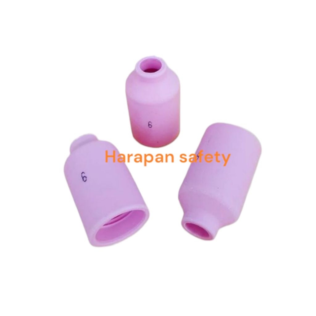 Alumina Nozzle kramik Gaslens las Argon TIG no.6 54N16 untuk las Argon tipe Gas lens WP17 18 26
