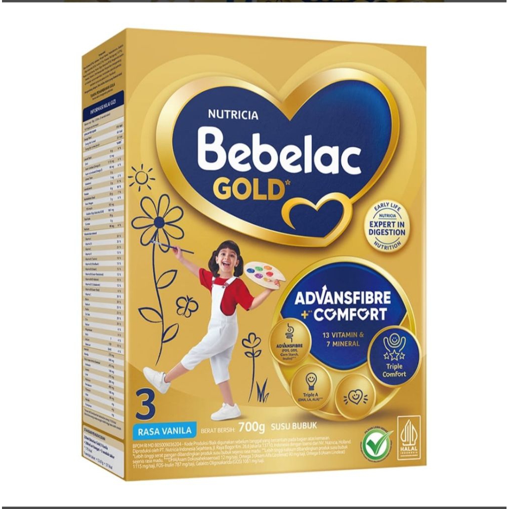 Bebelac Gold 3 Susu Pertumbuhan Anak Vanilla Madu 360 g 700g soya 700g