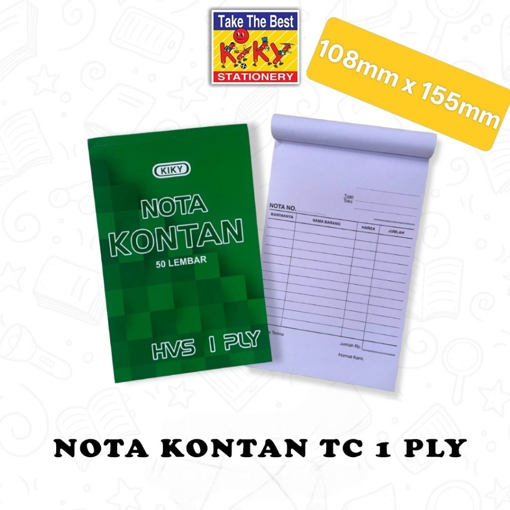 

Nota Kontan 1 Ply (1 Pack @ 10 Buku) x 50 Lembar