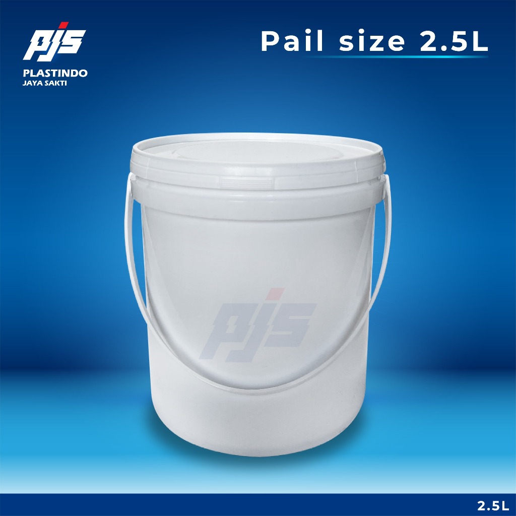 Ember Bucket Plastik Lurus Cat Kurma 2,5L | Pail Plastik Lurus Full Set Tutup 2,5 Liter (3KG) | PUTI