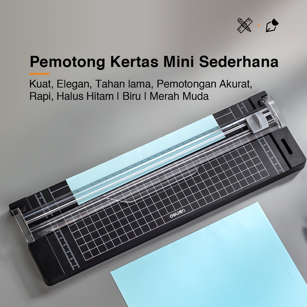 

Deli Small Paper Trimmer Portable/ Pemotong Kertas Kecil A4 A5 Trimmer Photo Cutter Mat 14251